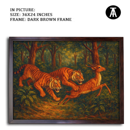 Artwork in Dark Brown Frame