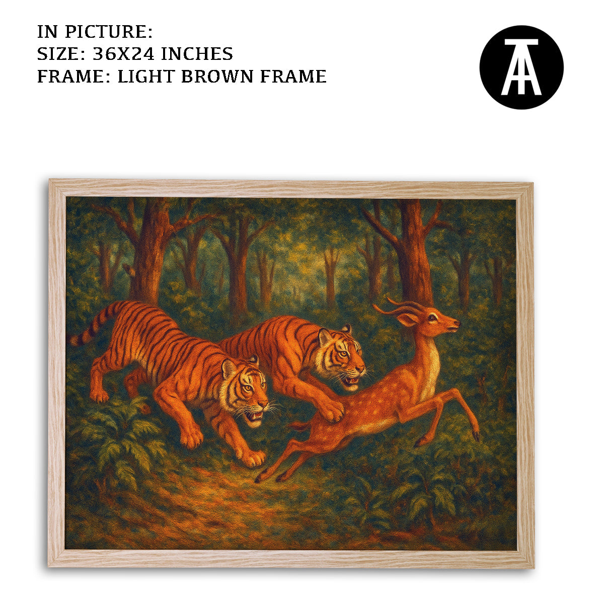 Artwork in Light Brown Frame