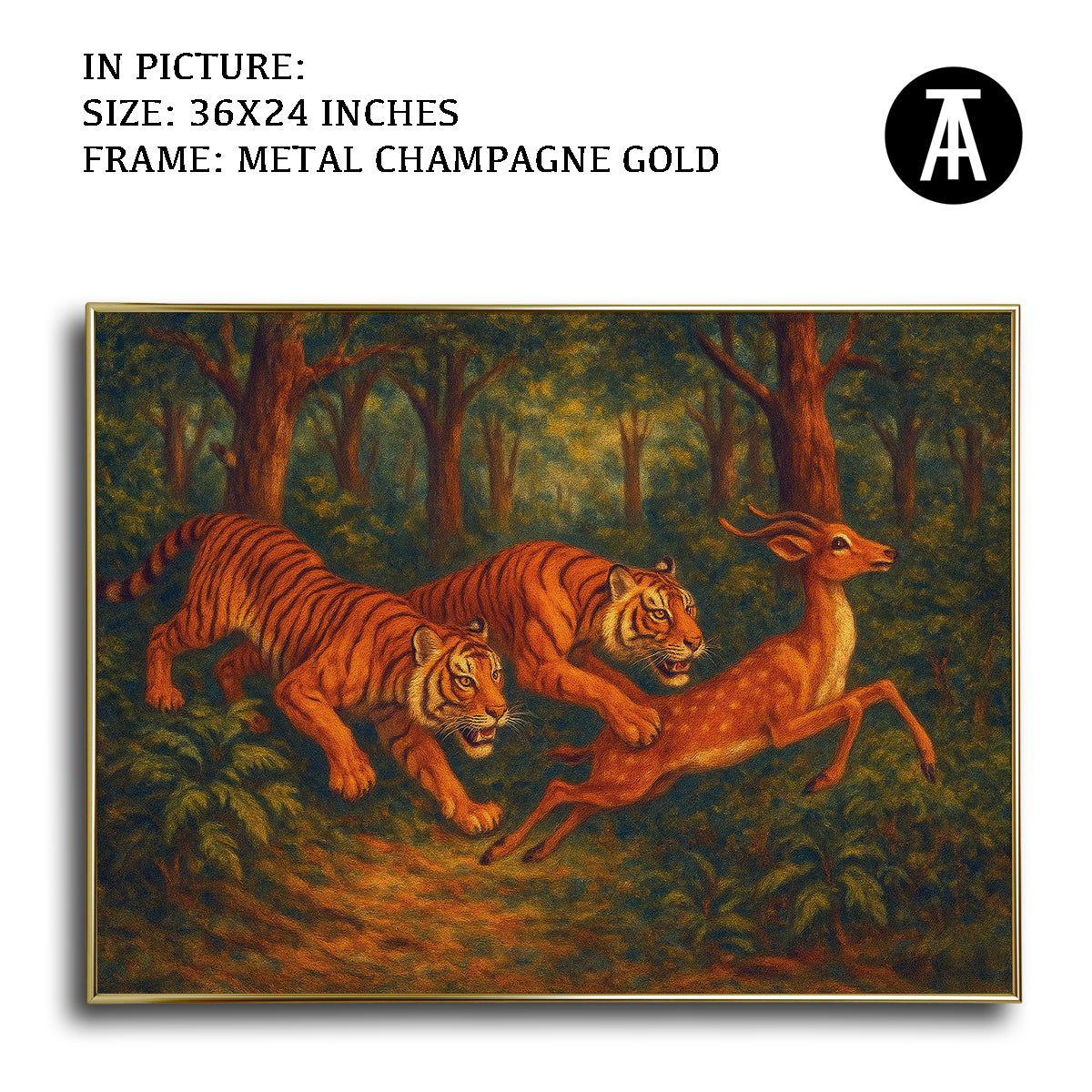 Artwork in Metal Champagne Gold Frame