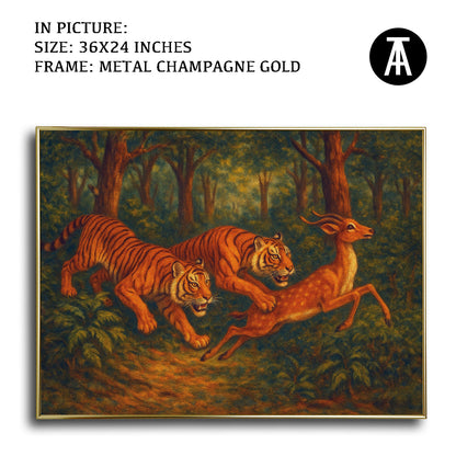 Artwork in Metal Champagne Gold Frame