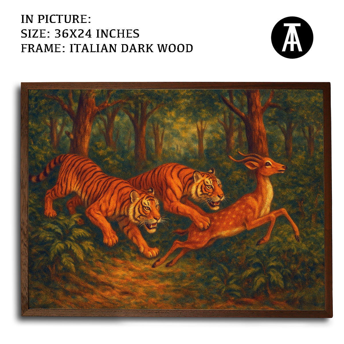 Artwork in Dark Wood Frame