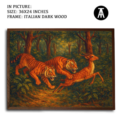 Artwork in Dark Wood Frame