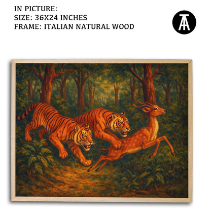 Artwork in Natural Wood Frame