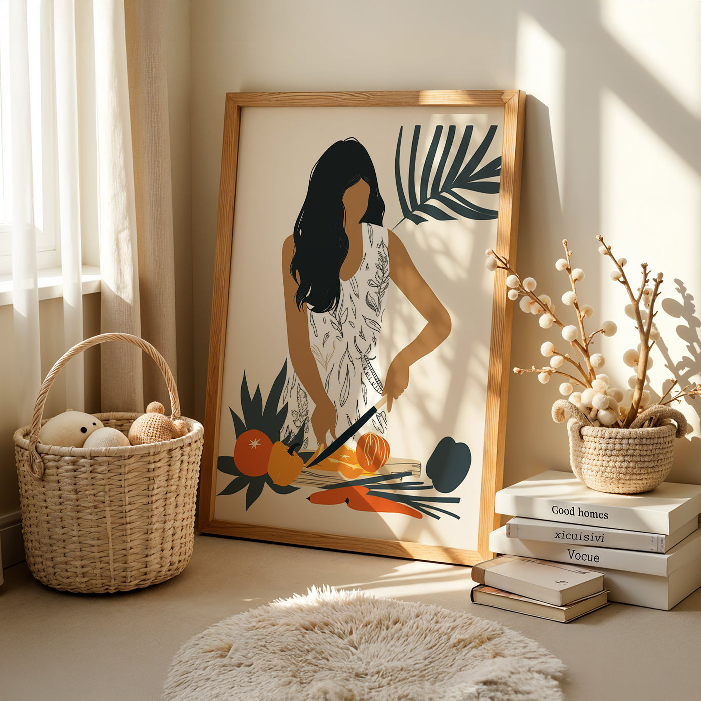 Boho Art Painting in a Lifestyle Setting