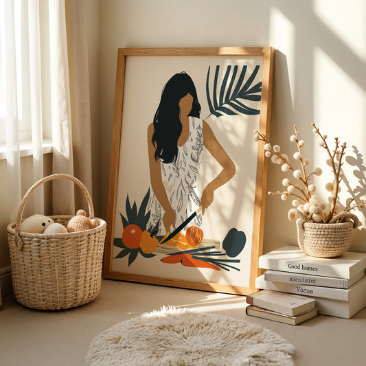 Boho Art Painting in a Lifestyle Setting
