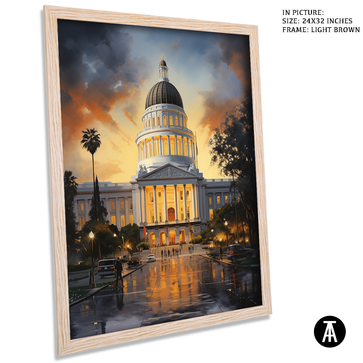 Sample Artwork in Light Brown Frame