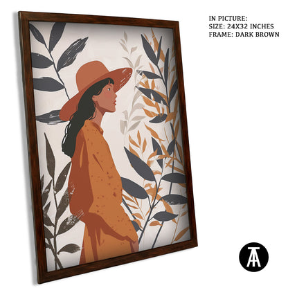 Artwork in Dark Brown Frame