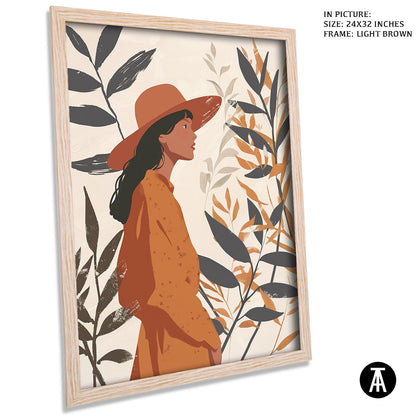 Artwork in Light Brown Frame