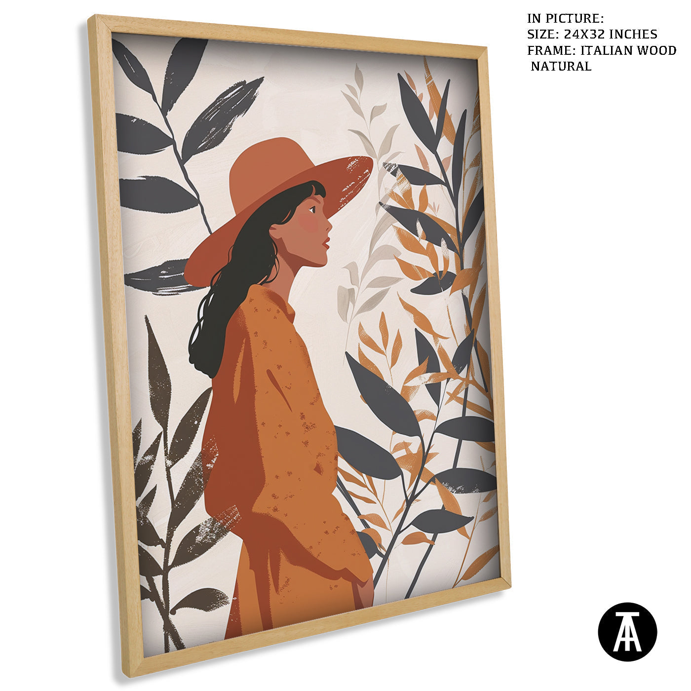 Artwork in Natural Wood Frame