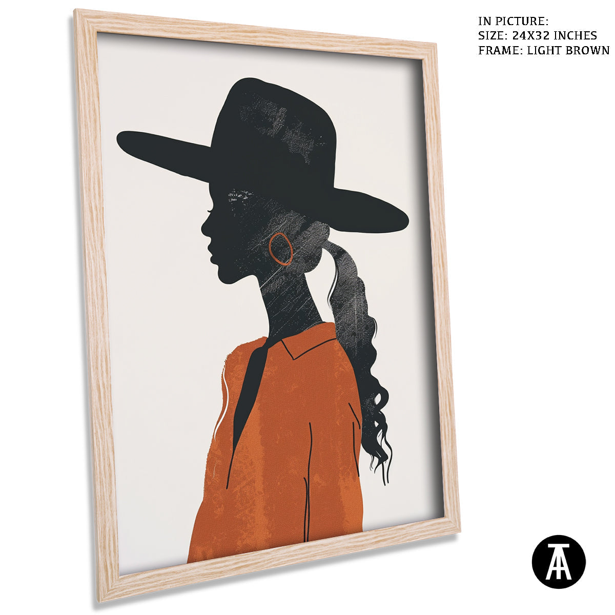 Sample Artwork in Light Brown Frame
