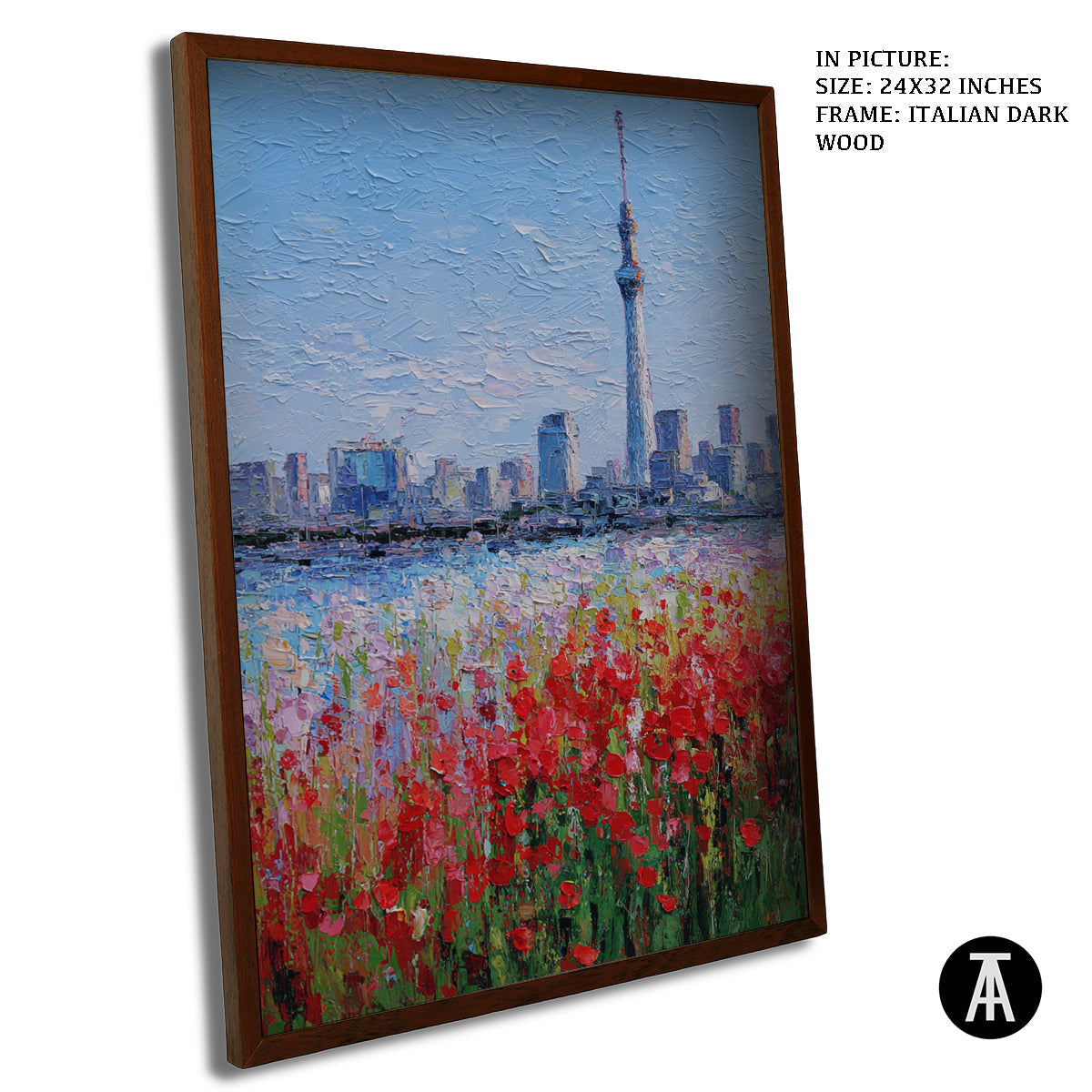 Artwork in Dark Wood Frame