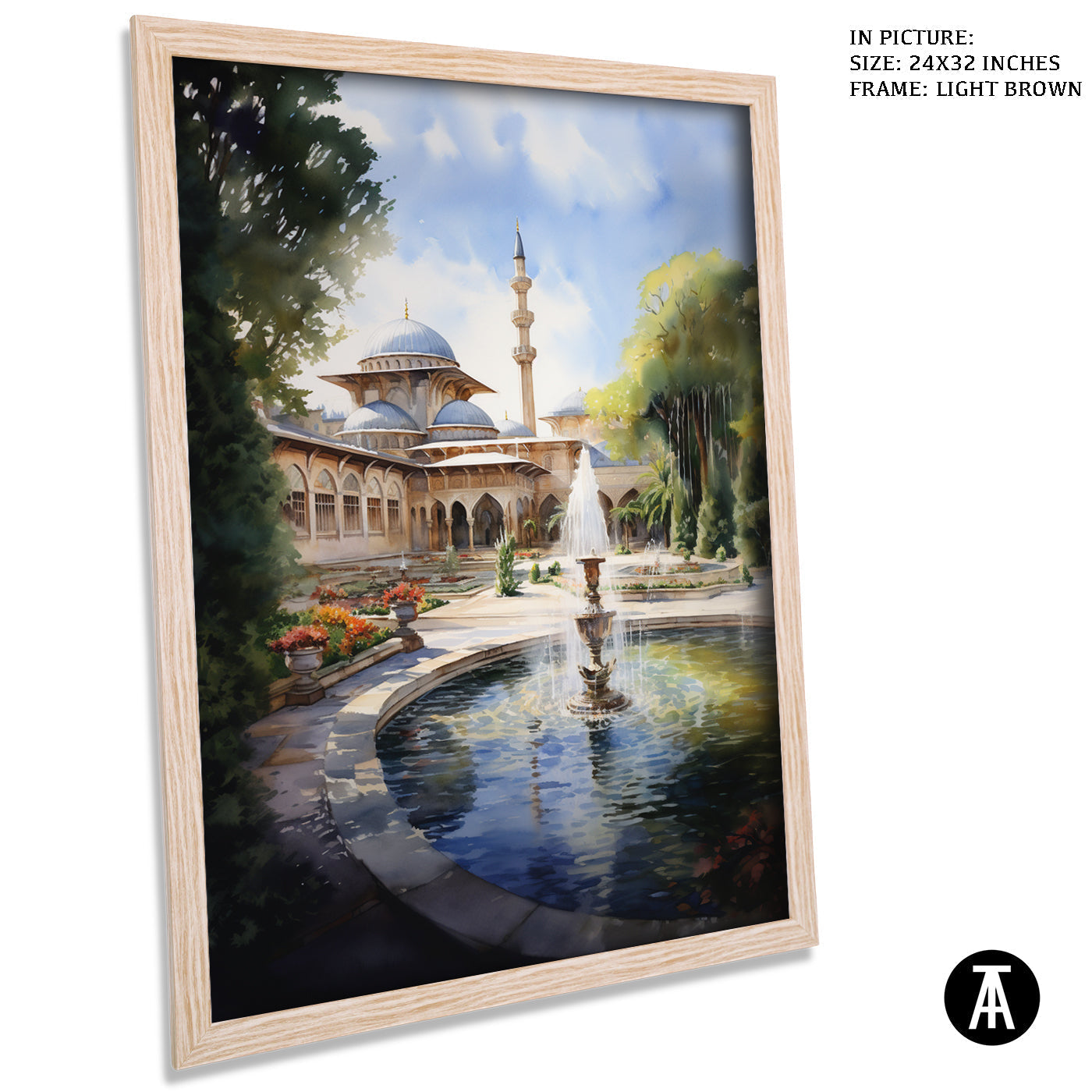 Artwork in Dark Brown Frame