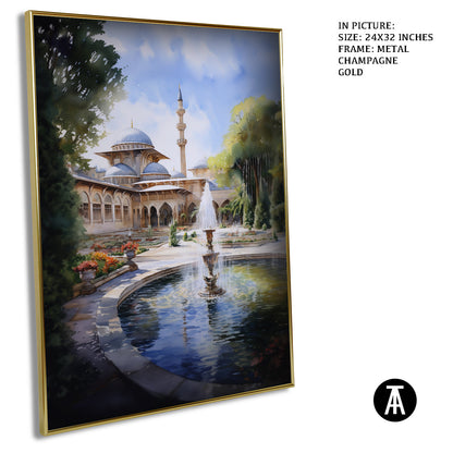Artwork in Light Brown Frame
