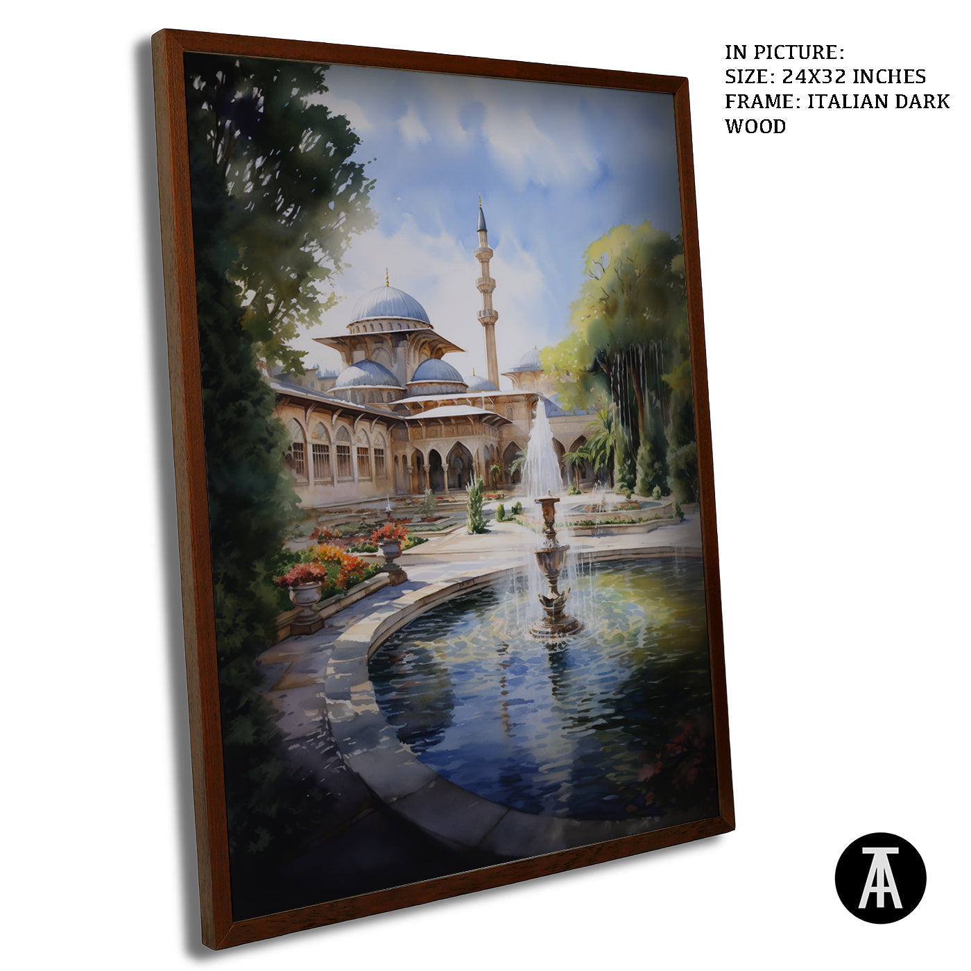 Artwork in Dark Wood Frame