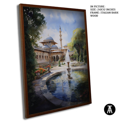 Artwork in Dark Wood Frame