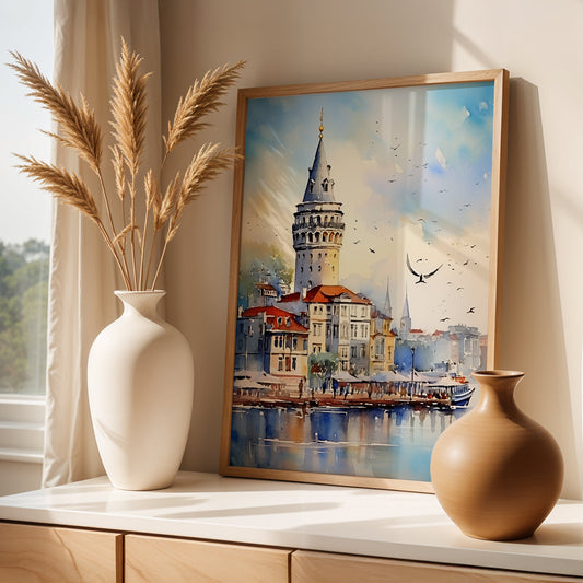 Istanbul Painting in a Lifestyle Setting