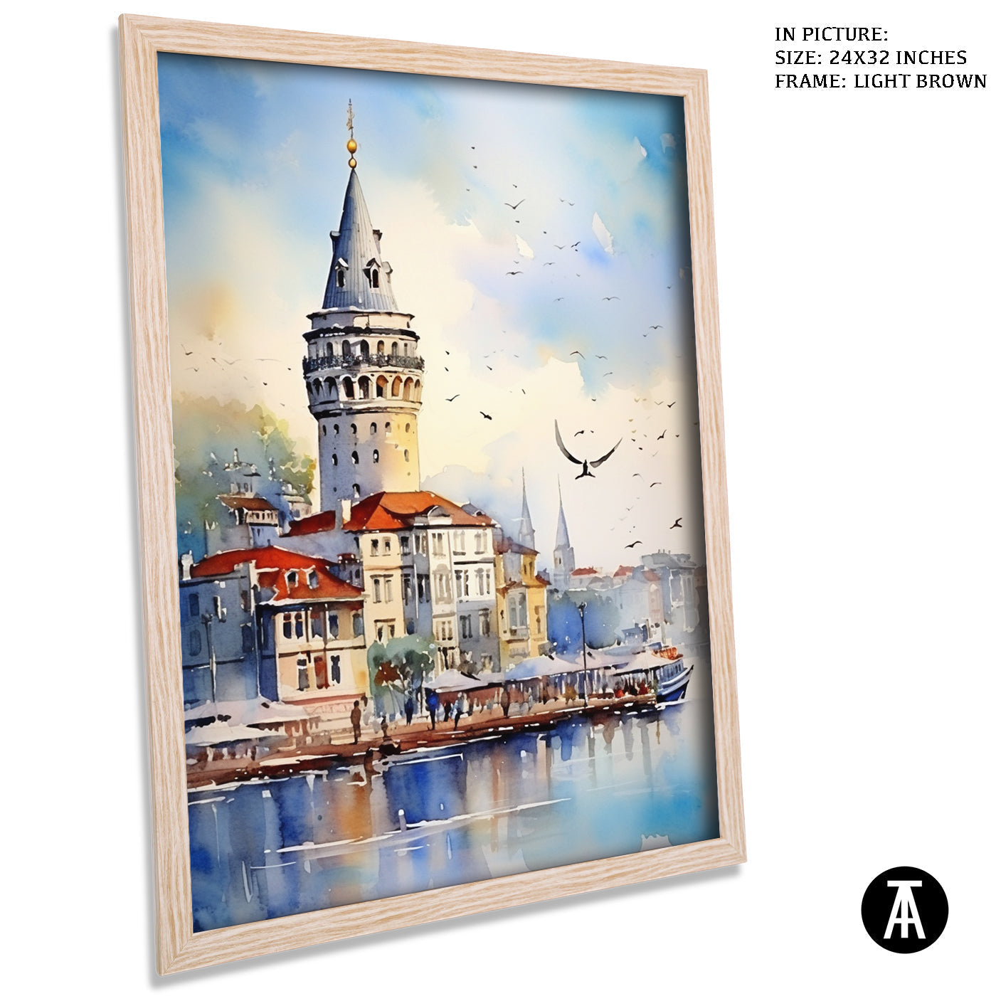 Artwork in Dark Brown Frame