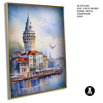 Artwork in Light Brown Frame
