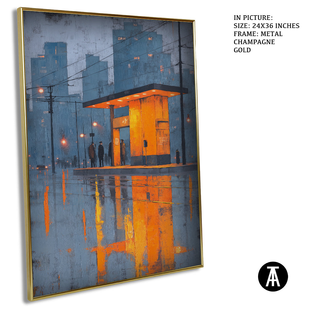Artwork in Light Brown Frame