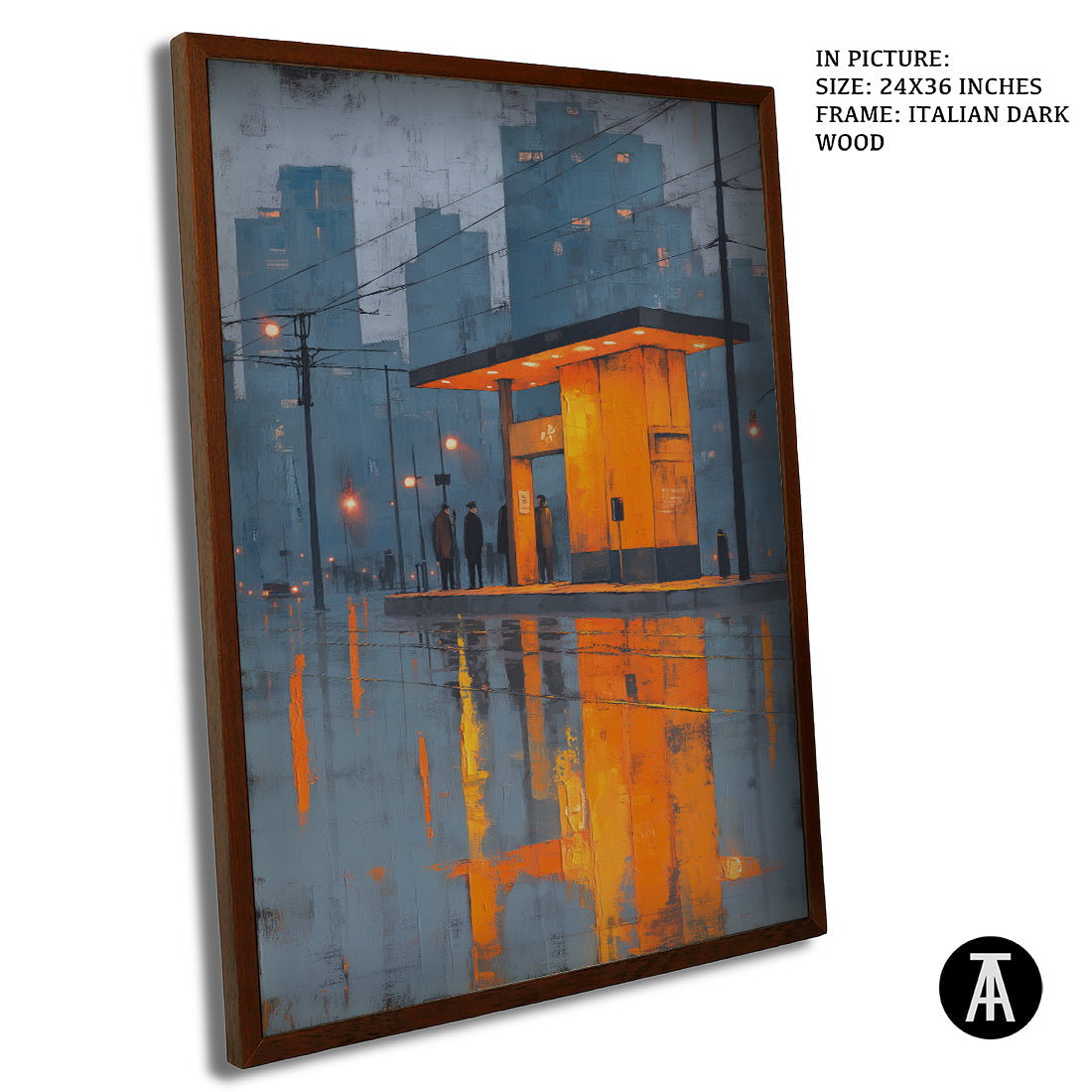 Artwork in Dark Brown Frame