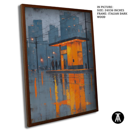 Artwork in Dark Brown Frame