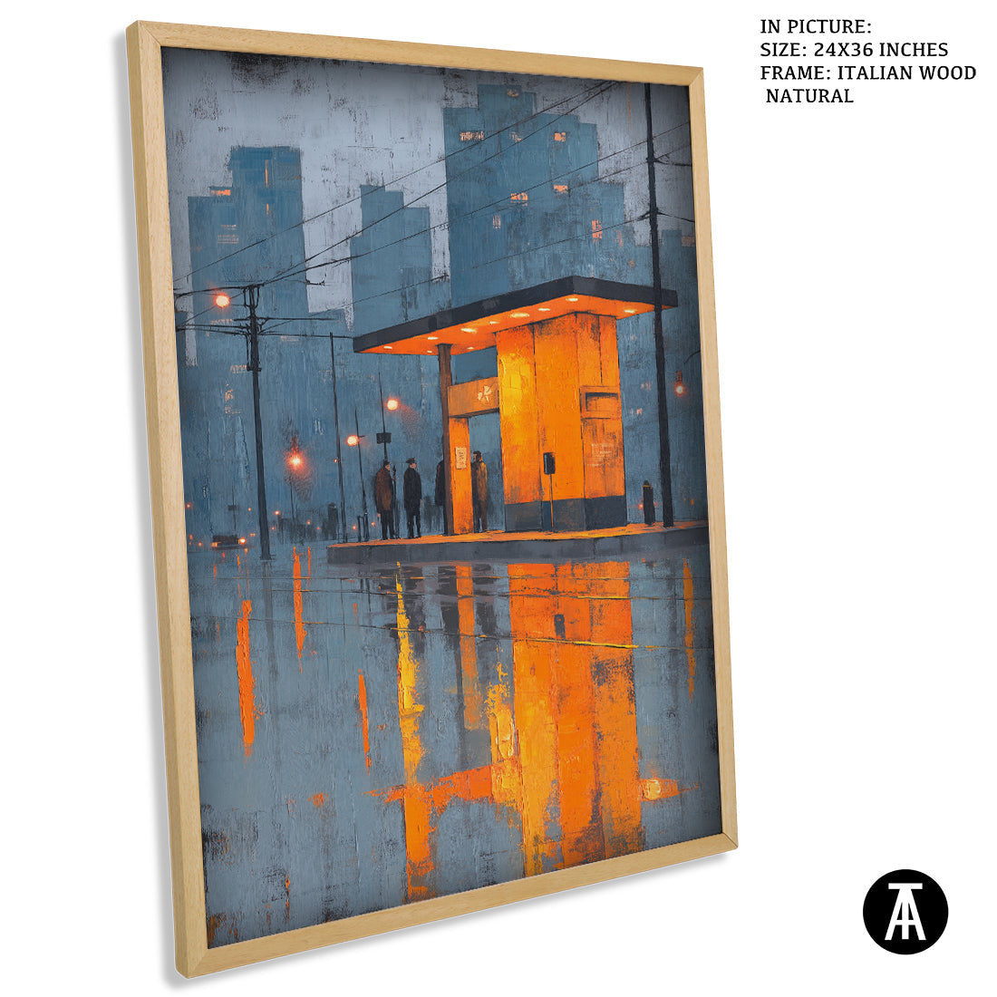 Artwork in Dark Wood Frame