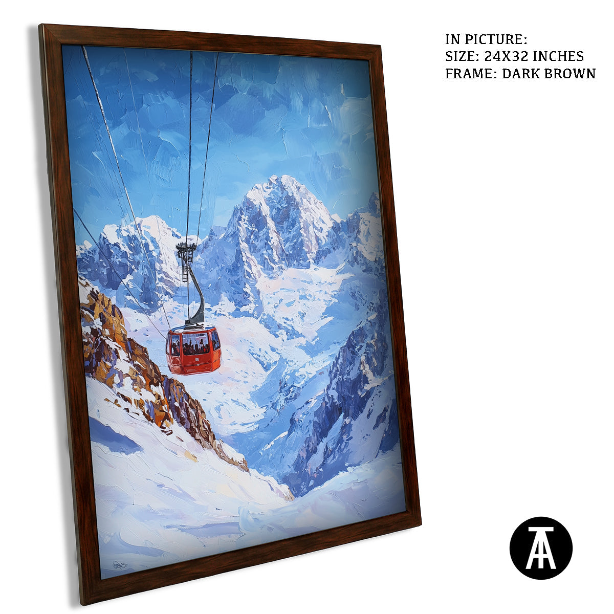 Sample Artwork in Dark Brown Frame