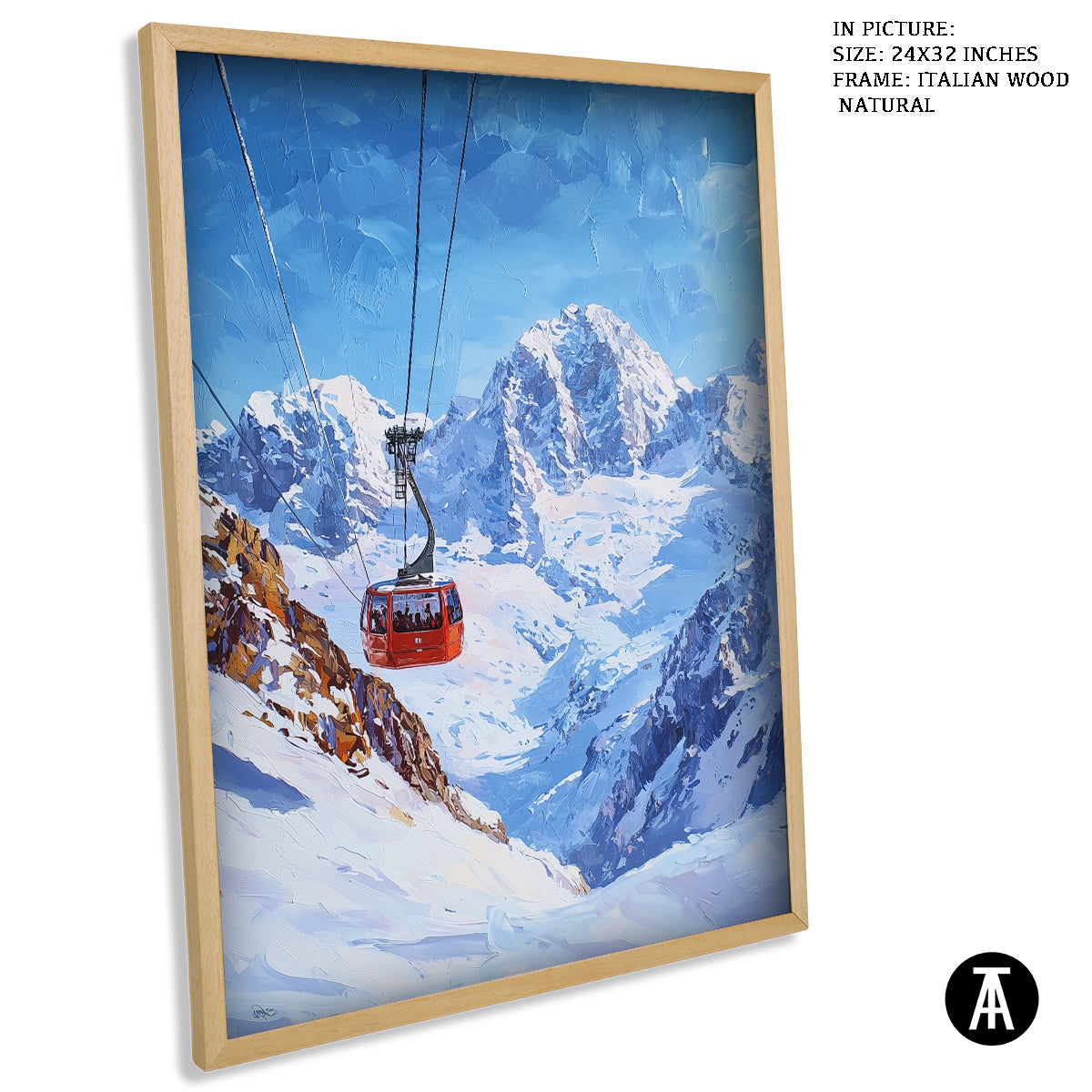 Sample Artwork in Italian Wood Framing Natural
