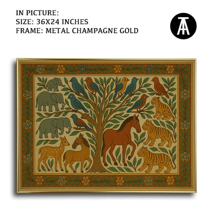 Artwork in Metal Champagne Gold Frame