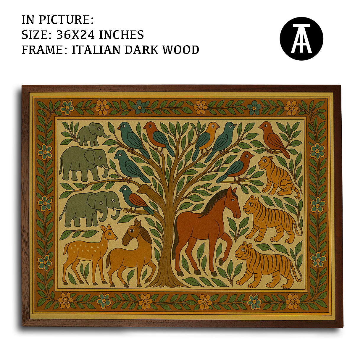 Artwork in Dark Wood Frame