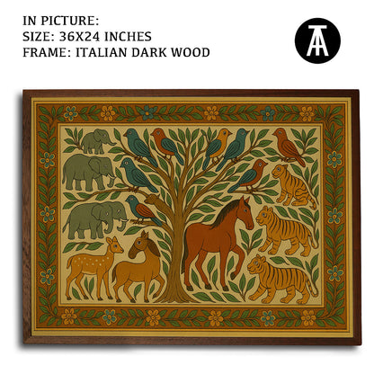 Artwork in Dark Wood Frame