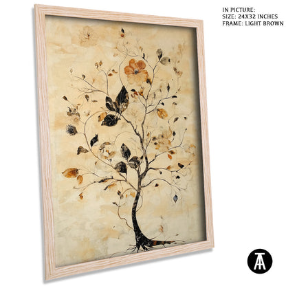 Sample Artwork in Light Brown Frame