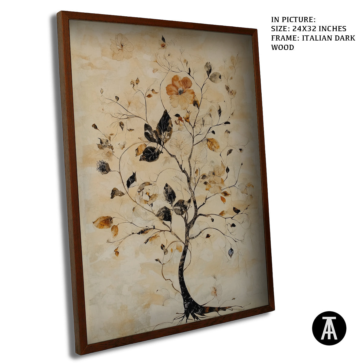 Sample Artwork in Italian Wood Framing Dark