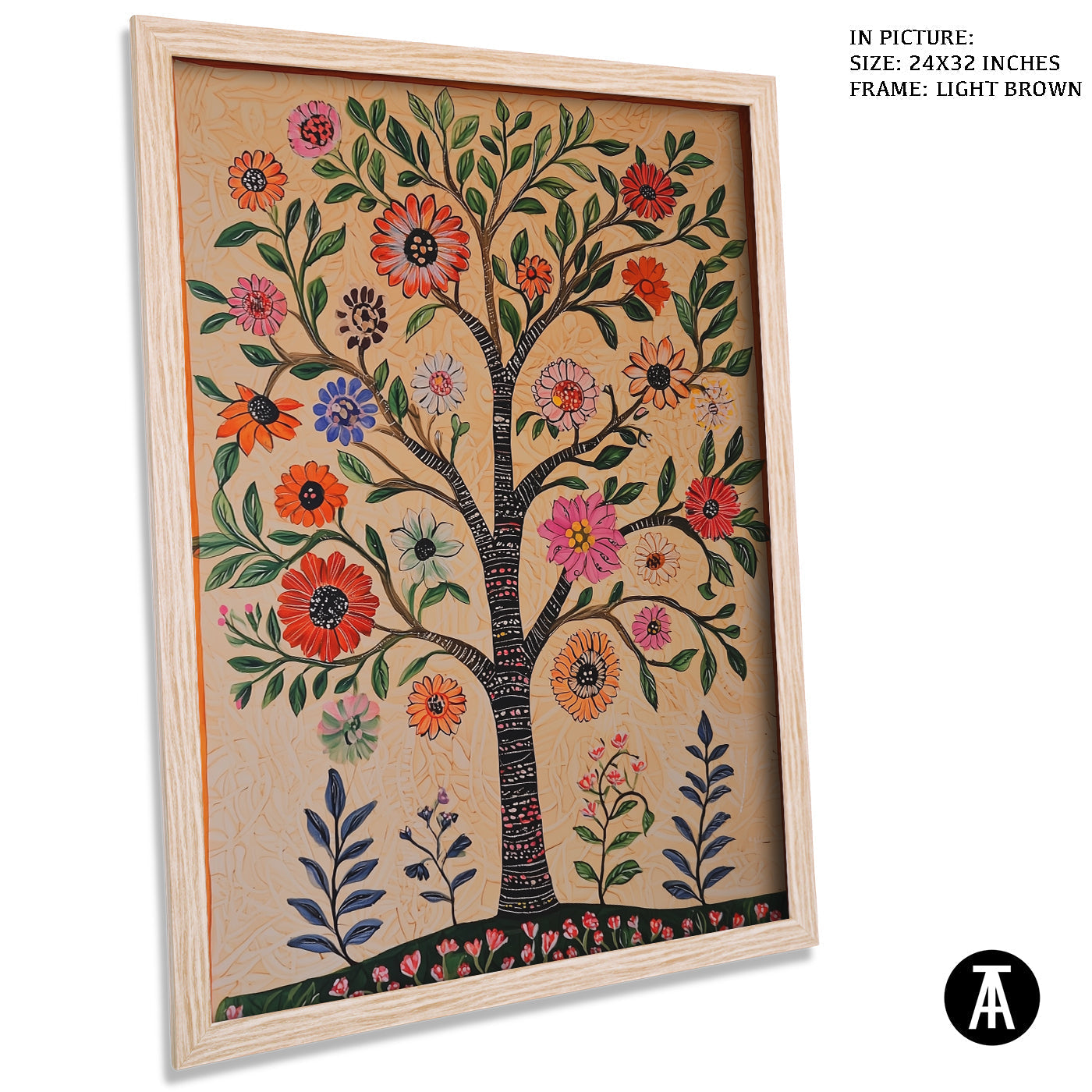 Artwork in Dark Brown Frame