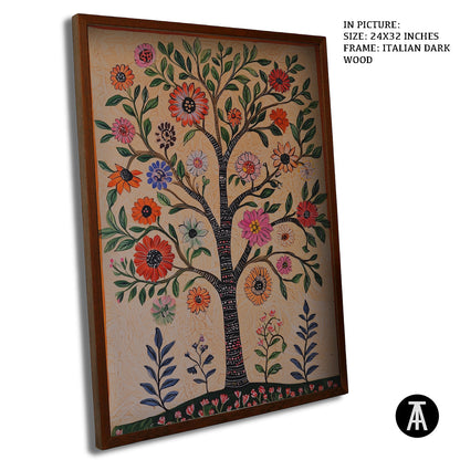 Artwork in Dark Wood Frame