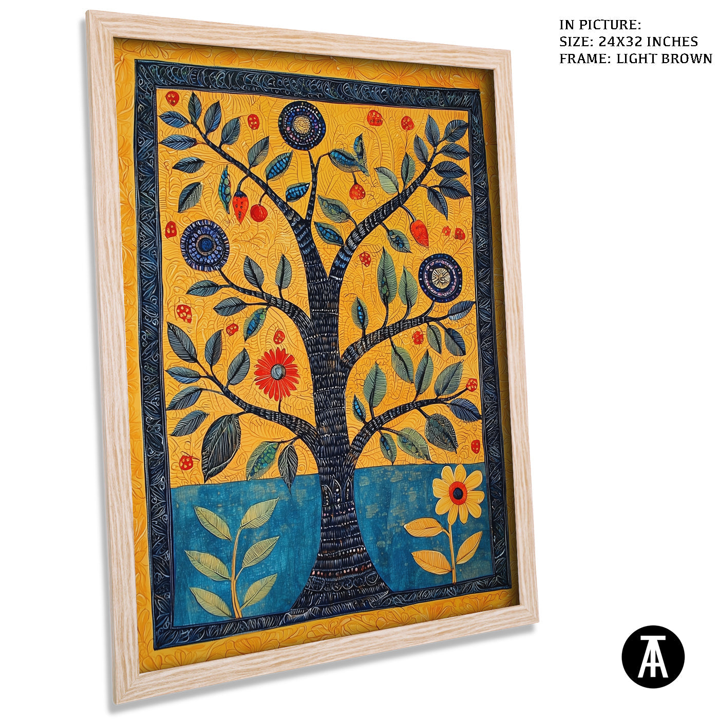 Artwork in Dark Brown Frame