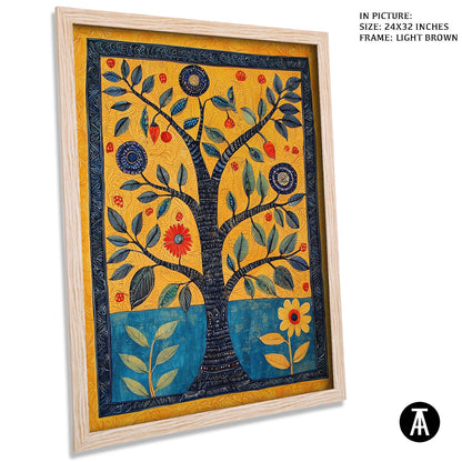 Artwork in Dark Brown Frame