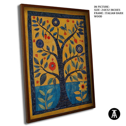 Artwork in Dark Wood Frame