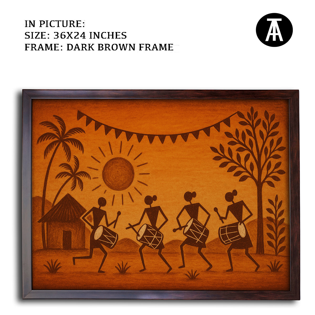 Artwork in Dark Brown Frame