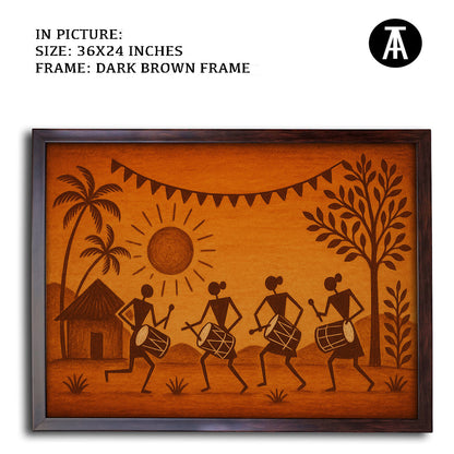 Artwork in Dark Brown Frame