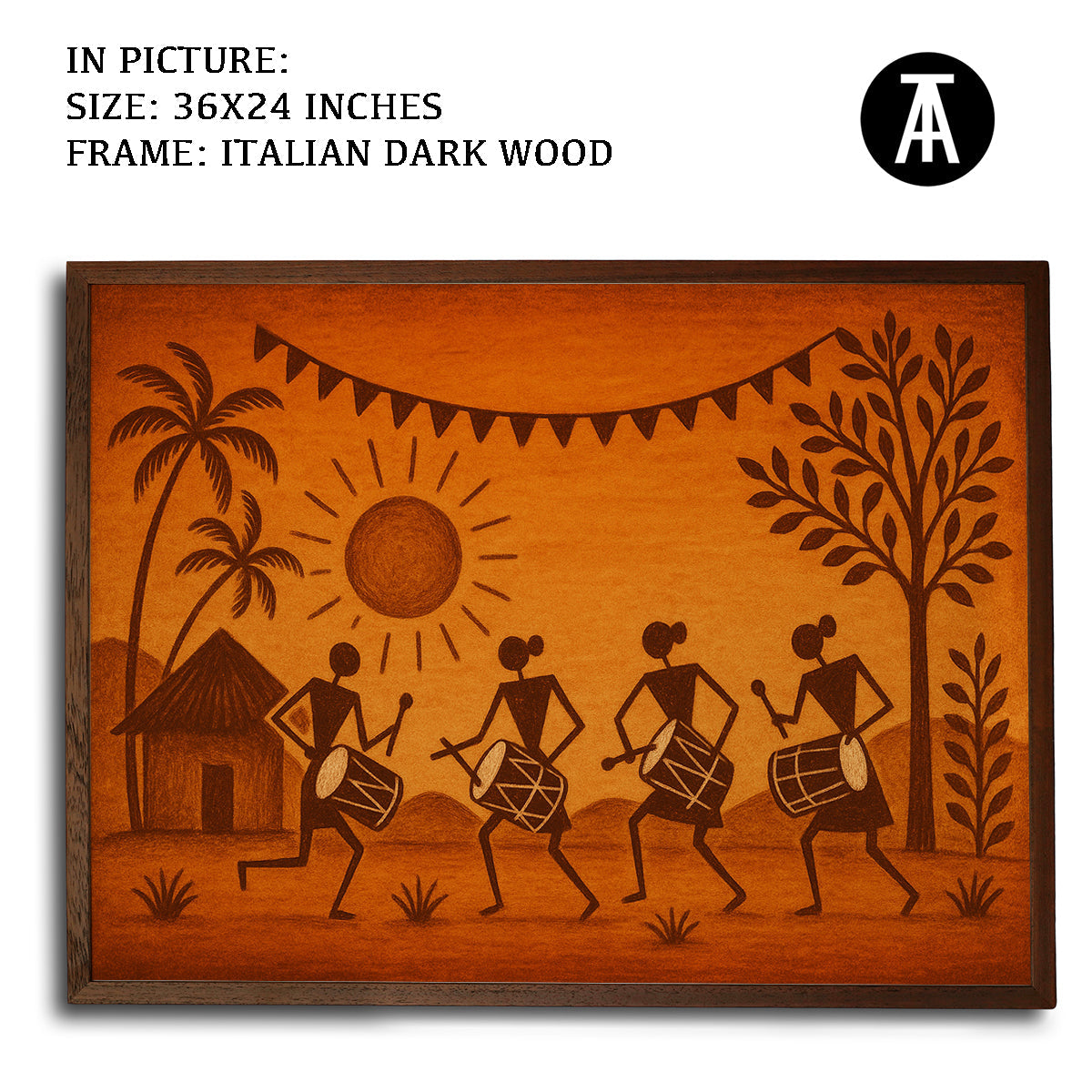 Artwork in Dark Wood Frame
