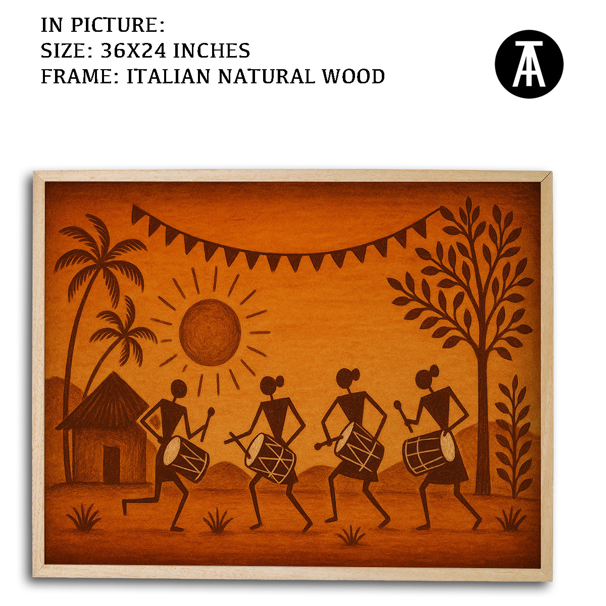 Artwork in Natural Wood Frame