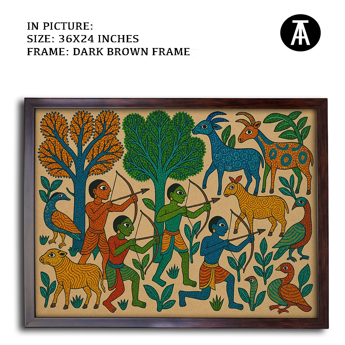 Artwork in Dark Brown Frame