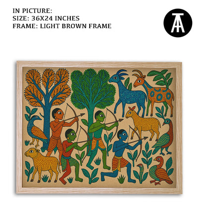 Artwork in Light Brown Frame