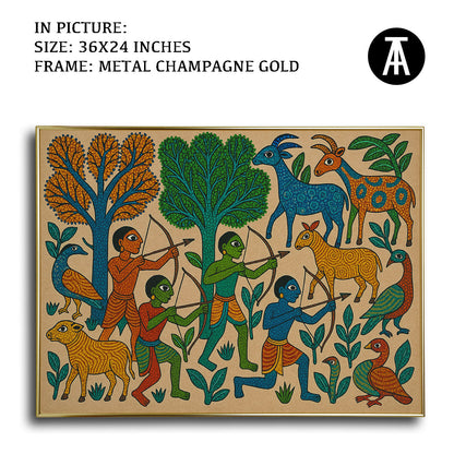 Artwork in Metal Champagne Gold Frame