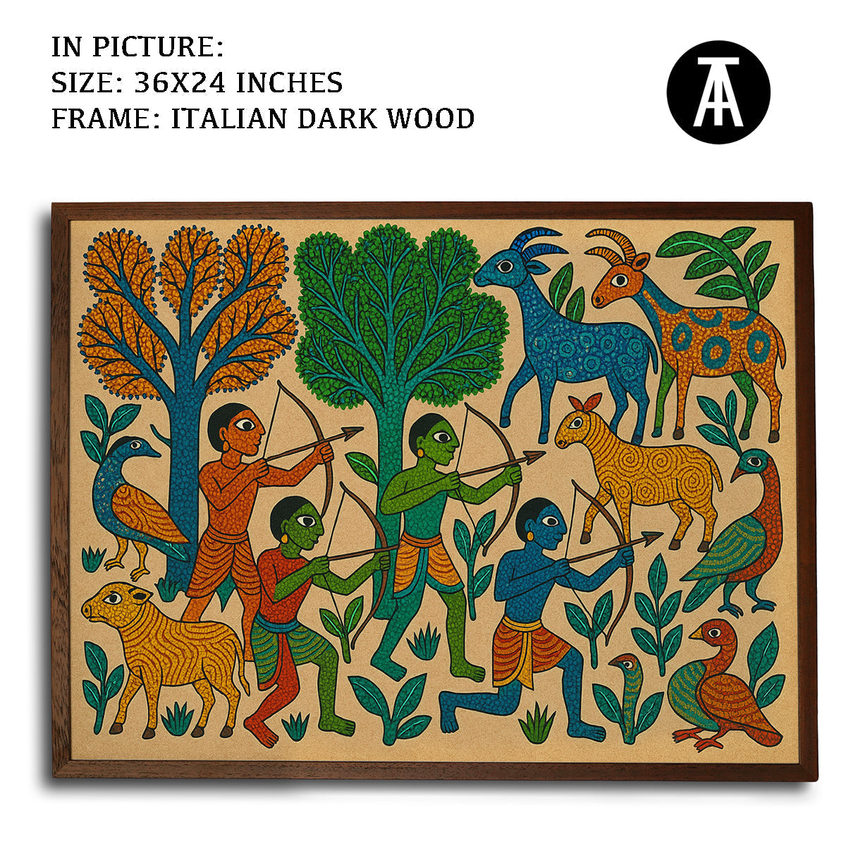 Artwork in Dark Wood Frame