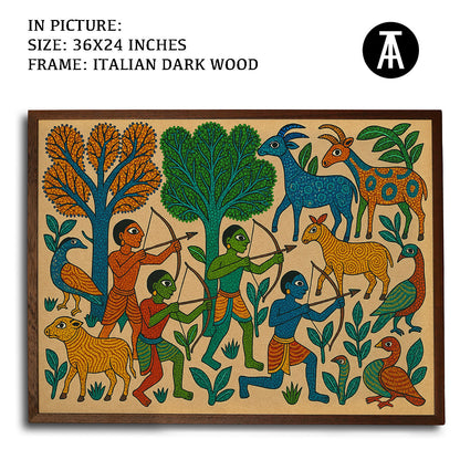 Artwork in Dark Wood Frame