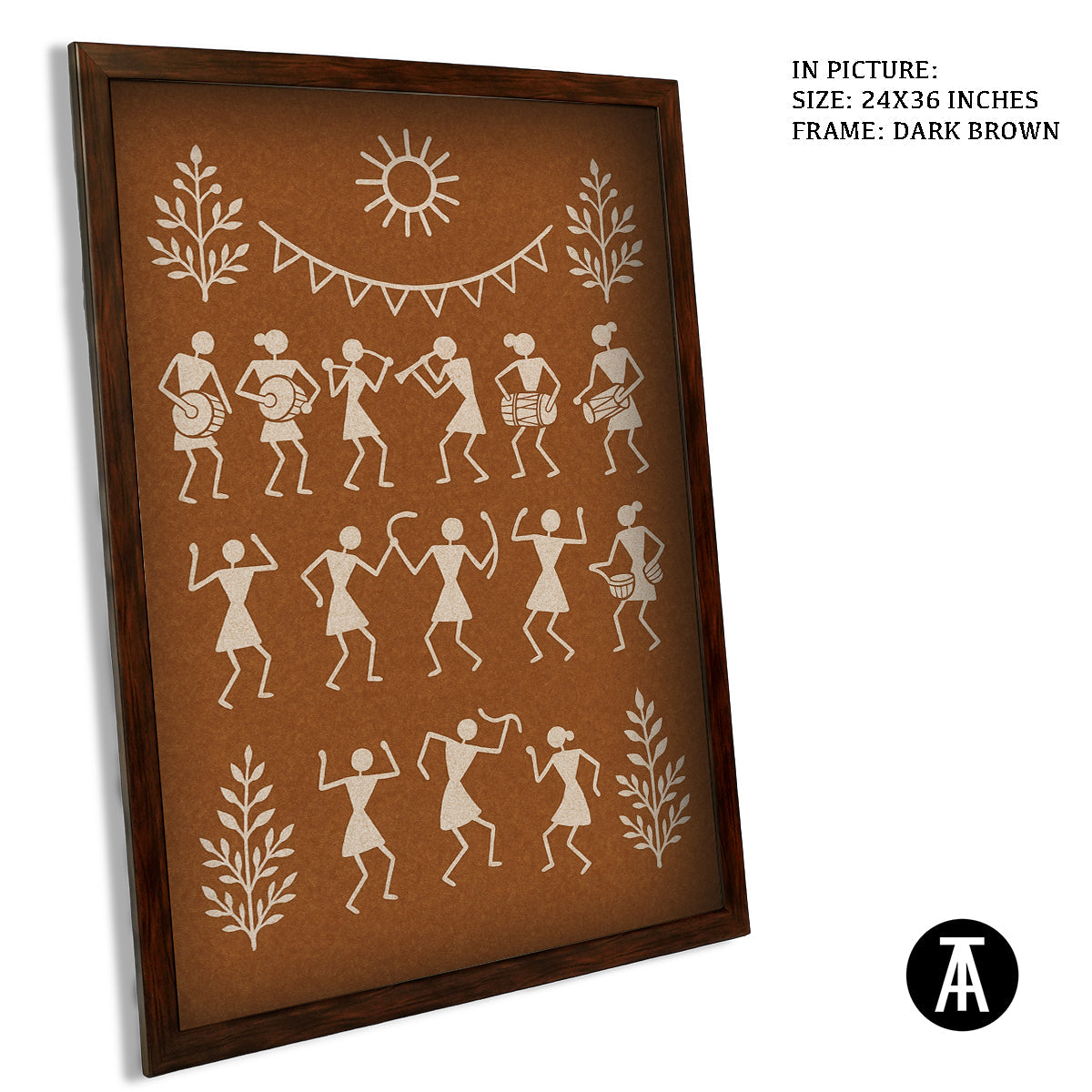 Artwork in Dark Brown Frame