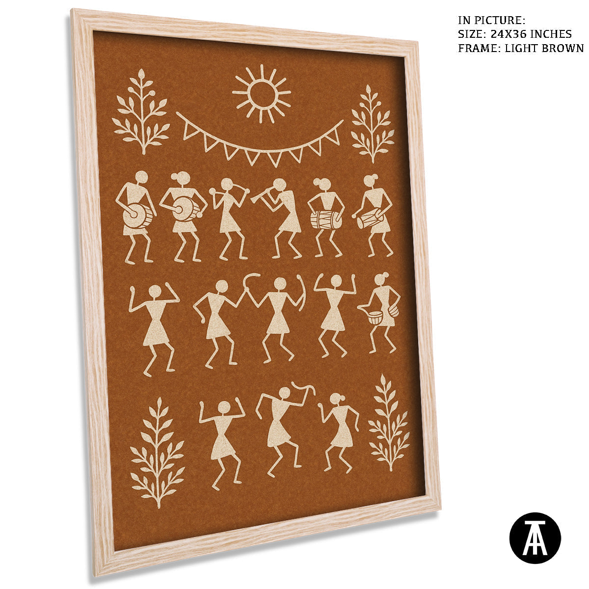 Artwork in Light Brown Frame