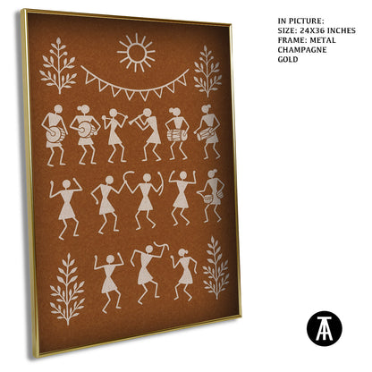 Artwork in Metal Champagne Gold Frame
